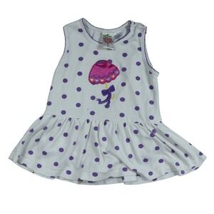 Radishes & Roses Toddler Girls 3T White Purple Polka Dot Umbrella Dress Bodysuit